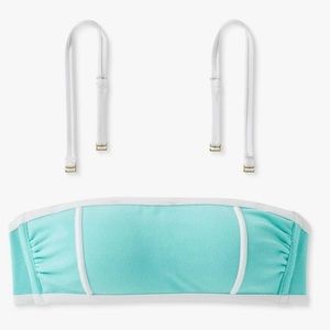 NWT teal terry bandeau bikini top w optional straps size D/DD